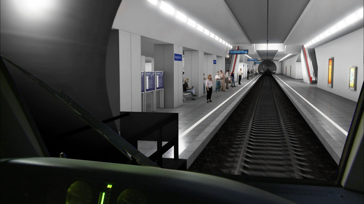 Modell der 2. Stammstrecke — © Foto/Visualisierung: Deutsche Bahn AG/Fritz Stoiber Productions