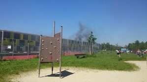 Rauchwolken - Feuer im Gymnasium Trudering