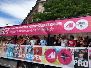 Politparade Christopher Street DAY (CSD) München 2016 - Wagen Aidshilfe