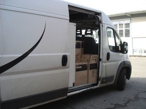 Der Kastenwagen, indem 65kg Marihuana transportiert wurden., © Foto: Zoll München