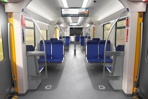 © In der modernisierten S-Bahn weitet sich der Durchgang zum Sitzbereich deutlich. Bild: BEG