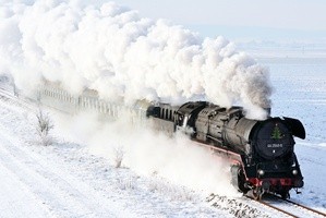 Mit der Dampflok durch die winterliche Landschaft, © Foto: Bayerisches Eisenbahnmuseum