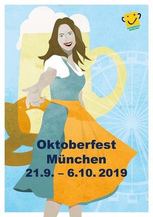 Oktoberfest: Entwurf für das Wiesn-Plakat 2019 , © Referat für Arbeit und Wirtschaft