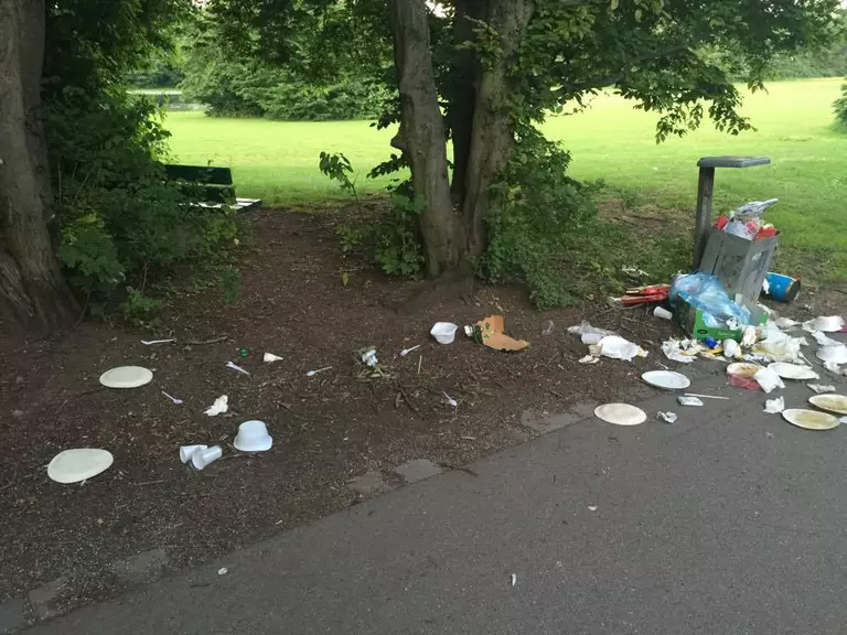 Grillen: Immer wieder quillen die Mülleimer über. — © Foto: Bine Nicole Pernsteiner