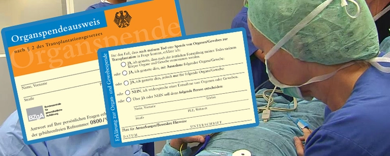 Organspendeausweis — © Organspende kann Lebensjahre schenken