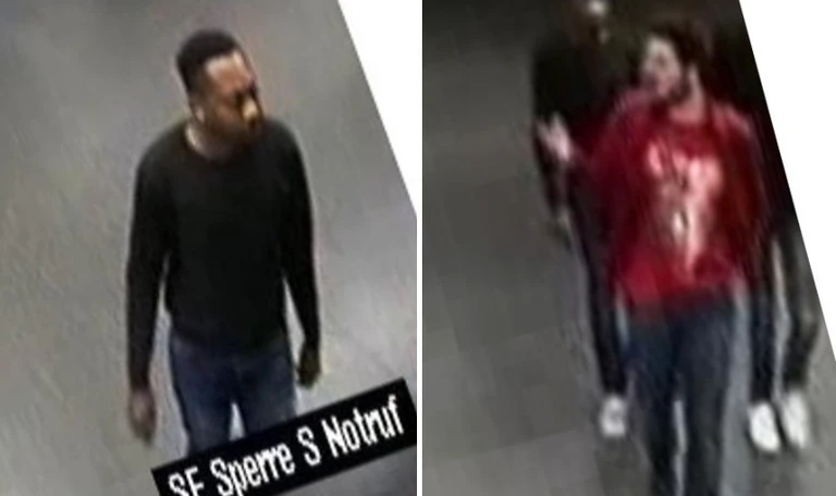 Mit dem Bild einer Überwachungskamera sucht die Polizei die Diebe — © Fandungsfoto Polizei München