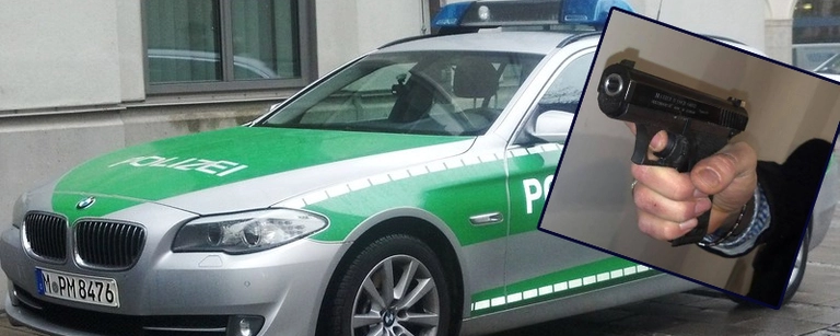 Waffe Schuss Polizeiauto — © Symbolbild.