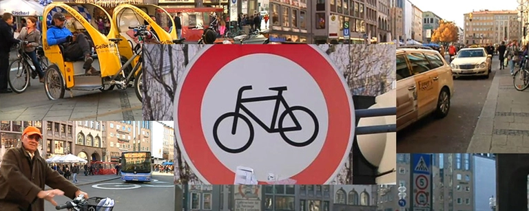 Am Marienplatz ist das Radfahren künftig verboten; Collage
