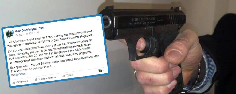  — © Die GdP Oberbayern Süd verärgert die Netzgemeinde mit ihrem Statement zum tödlichen Kopfschuss in Burghausen.