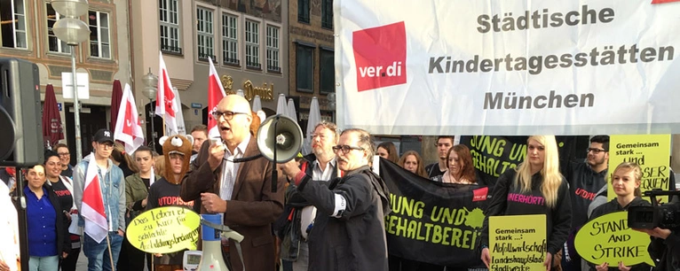 Streiks im öffentlichen Dienst - verdi Kundgebung