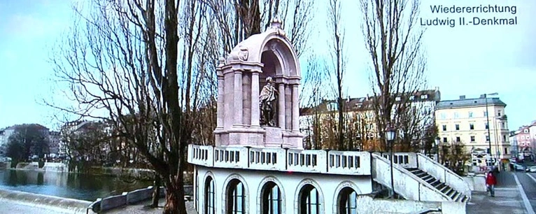 König Ludwig, Denkmal, Corneliusbrücke, Kini — © Bauplan des neuen König Ludwig ll. Denkmals