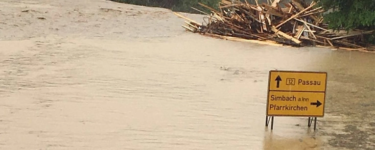 — © Hochwasser in Niederbayern - bei Simbach am Inn - Foto: Y. Elfers