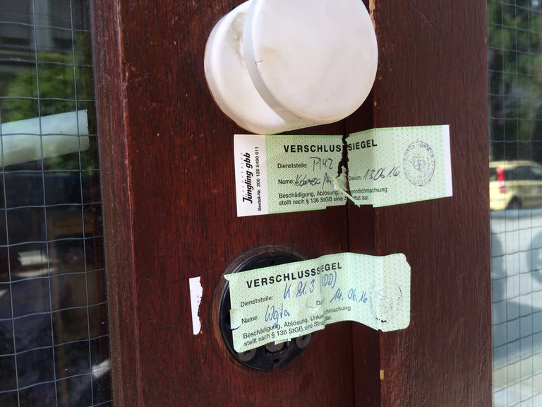 Versiegelter Fundort aufgebrochen