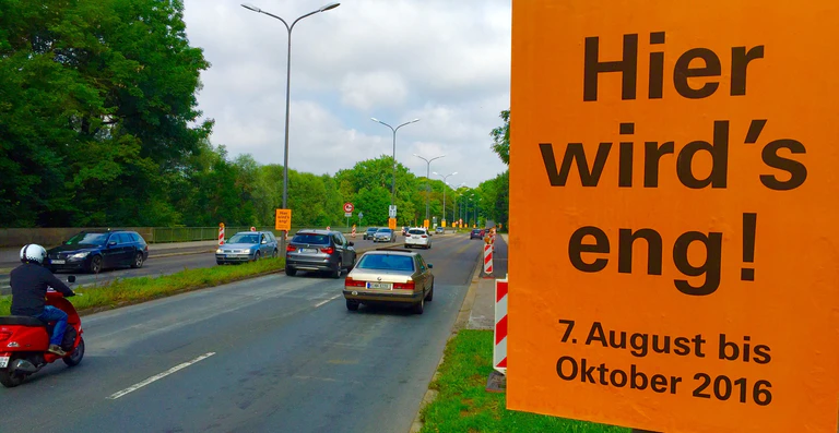 Isarring, Baustelle, Stadtautobahn, Verkehrsinfarkt, Verkehrschaos — © Droht der Verkehrsinfarkt?