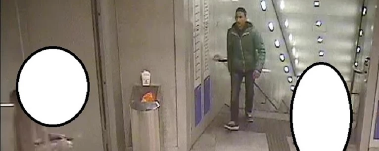 Die Aufnahmen einer Überwachungskamera zeigen den Gesuchten. — © Foto des mutmaßlichen Täters zur Öffentlichkeitsfahndung. Foto: Polizei