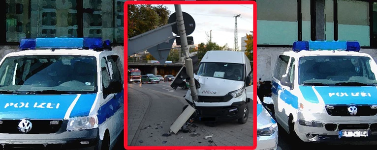 Unfall mit umgeknickter Ampel - Passant verletzt (Berg am Laim Strasse München) — © Foto: Polizei