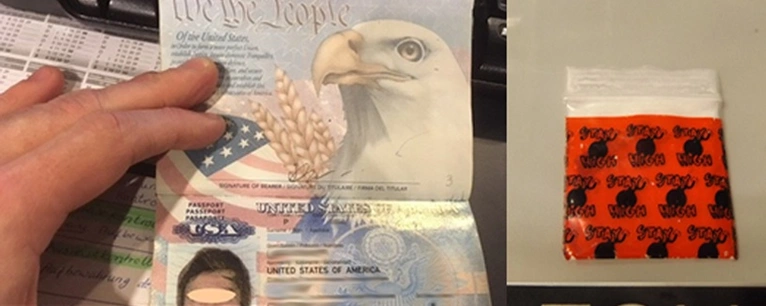 Die Bundespolizei und der Zoll fanden Koks in dem Pass eines jungen Amerikaners am Flughafen München. — © Foto: Bundespolizei