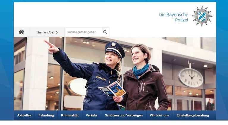 Die bayerische Polizei hat einen neuen Internet-Auftritt. — © Der neue Web-Auftritt der bayerischen Polizei.