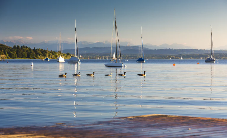 In Bayer, deine See präsentieren wir jede Woche einen neuen See. Heute: Der Ammersee — © Der Blick auf den Ammersee in Herrsching. Der Ammersee ist der drittgrößte See Bayerns.