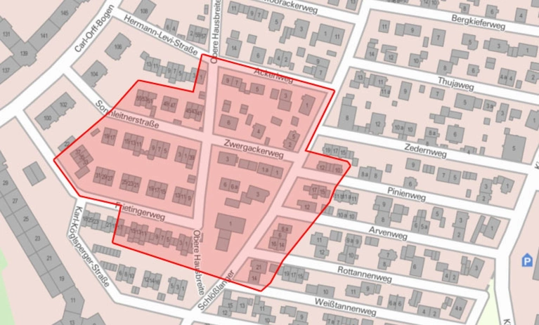 Sperrzone rund um den Monitionsfund in Freimann — © Rechte: Feuerwehr München