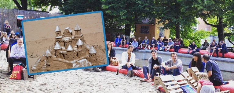 Am Münchner Kulturstrand wird der beste Sandburg-Bauer gesucht