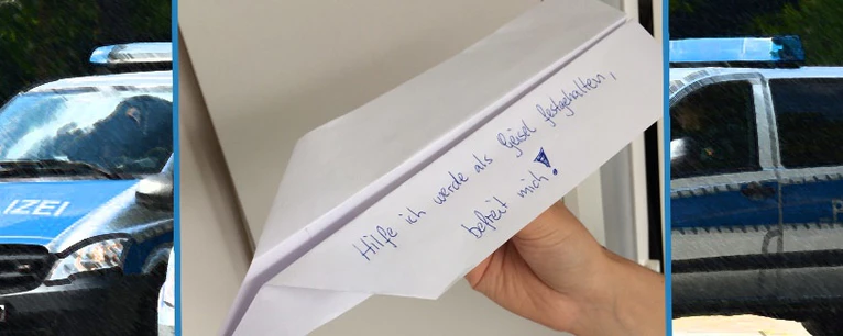 — © Ein Hilferuf auf einem Papierflieger sorgte für einen Polizeieinsatz