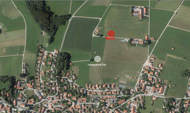 Tatortkarte einer versuchten Vergewaltigung — © Hier soll sich der Vorfall laut Polizei ereignet haben.