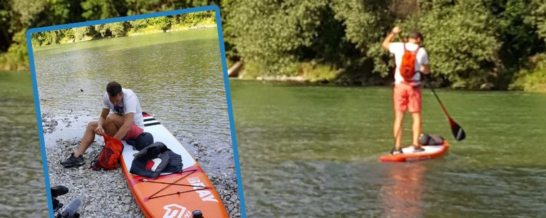 — © Stand-Up-Paddler Pascal Rösler auf seinem Board