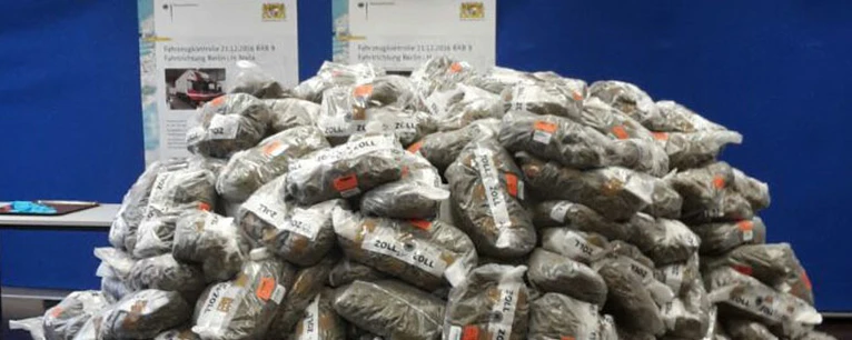 Symbolfoto: 550 Kilogramm Marihuana, die der Zoll in einem LKW fand.