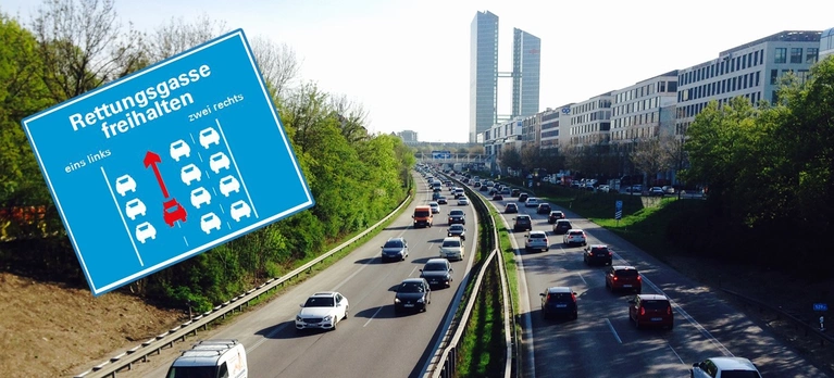 Eins links zwei rechts: So geht die Rettungsgasse richtig