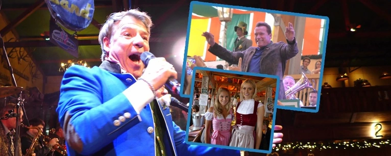 Patrick Lindner und Arnold Schwarzenegger auf dem Oktoberfest - Wiesn -Promis