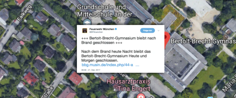 Bertold Brecht Gymnasium Schulausfall wegen Feuer