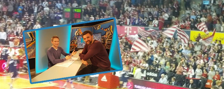  — © Daniel Stock mit dem FC Bayern Basketball Sport-Geschäftsführer Marko Pesic