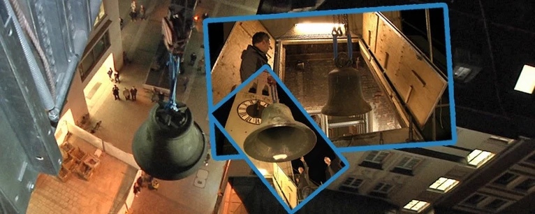 Die Glocke des Alten Peters bei ihrem Abtransport