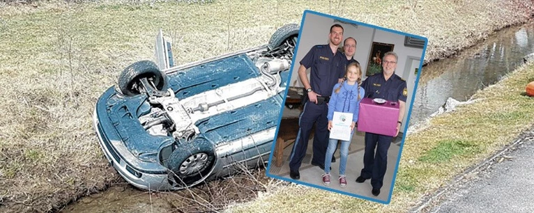 Die 10-Jährige hat eine Rentnerin bei diesem Unfall auf dem Auto befreit