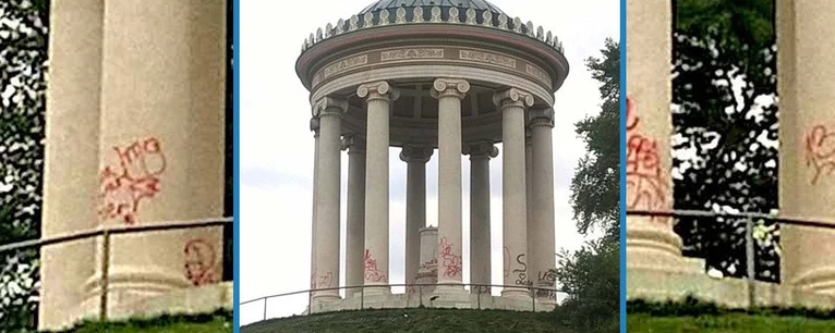 — © Der Monopteros im Englischen Garten wurde verunstaltet - Zuschauerfoto