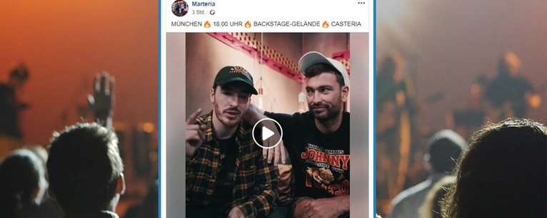 — © Auf Facebook kündigen Casper und Materia ihr spontanes Gratis-Konzert an.