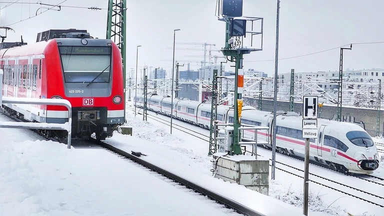 Eine S-Bahn in Winter in München
