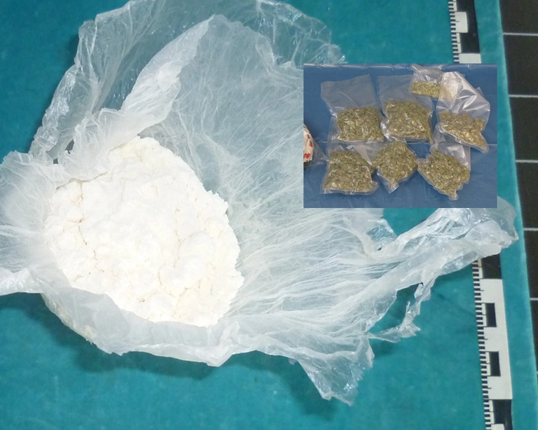 Sicher gestelltes Kokain und Marihuana in Tüten — © Symbolbild