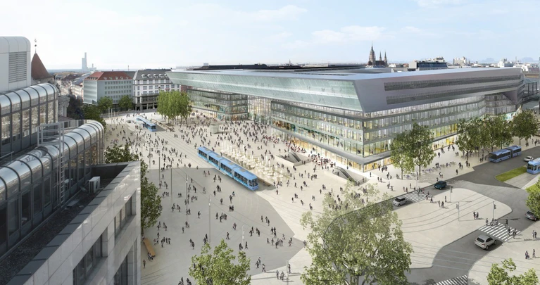 — © So soll der Hauptbahnhof in Zukunft aussehen: Bild: Deutsche Bahn AG / Architekten Auer Weber Assoziierte