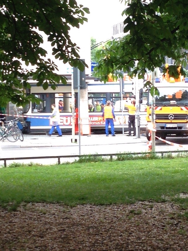 Tramunfall in der Gabelsbergerstraße