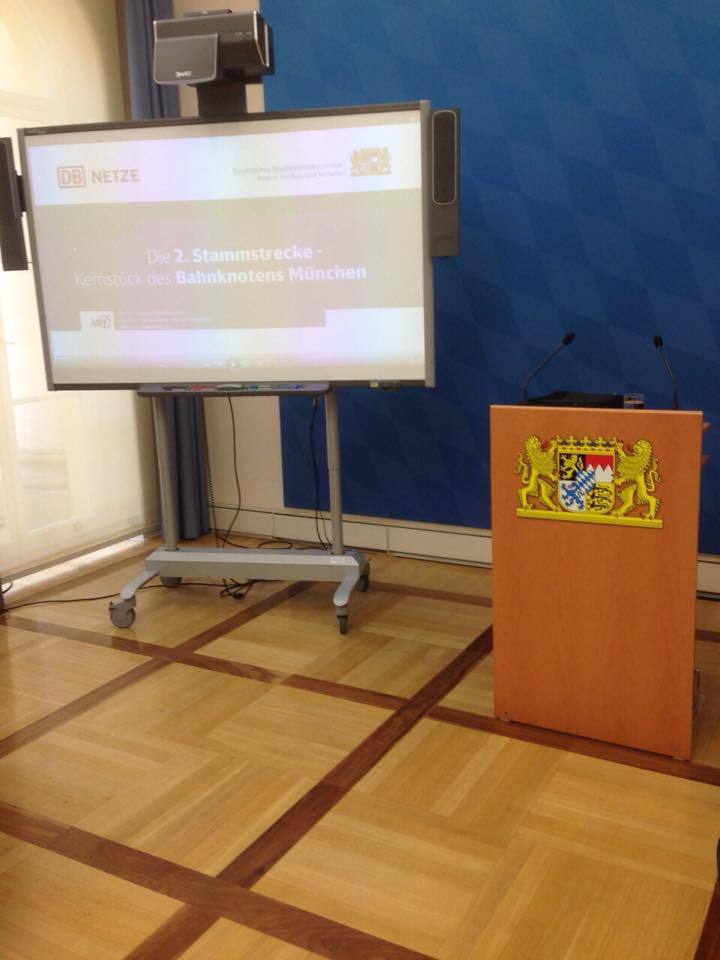 Podium der Pressekonferenz zur 2. S-Bahn-Stammstrecke, Pressekonferenz zur 2. S-Bahn-Stammstrecke