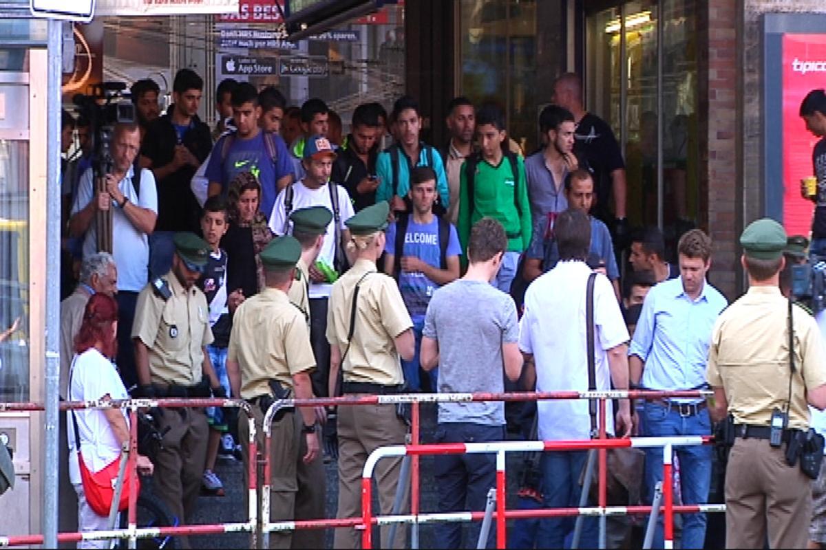 Ankommende Flüchtlinge am Münchner Hauptbahnhof