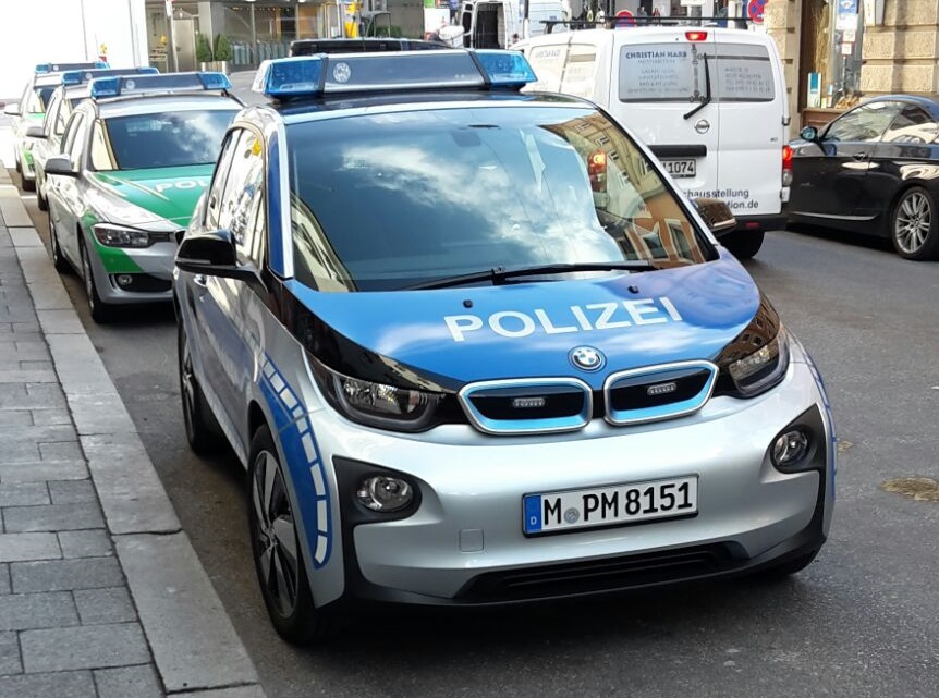 elektro i3 auto polizei muenchen, So sieht das neue Elektro-Einsatzfahrzeug der Münchner Polizei aus.