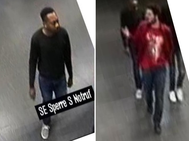 Mit dem Bild einer Überwachungskamera  sucht die Polizei die Diebe, Fandungsfoto Polizei München