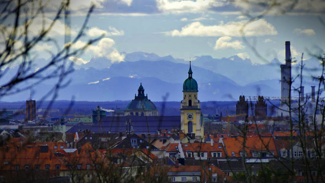 Der sagenhafte Ausblick auf München vom Luitpoldhügel.