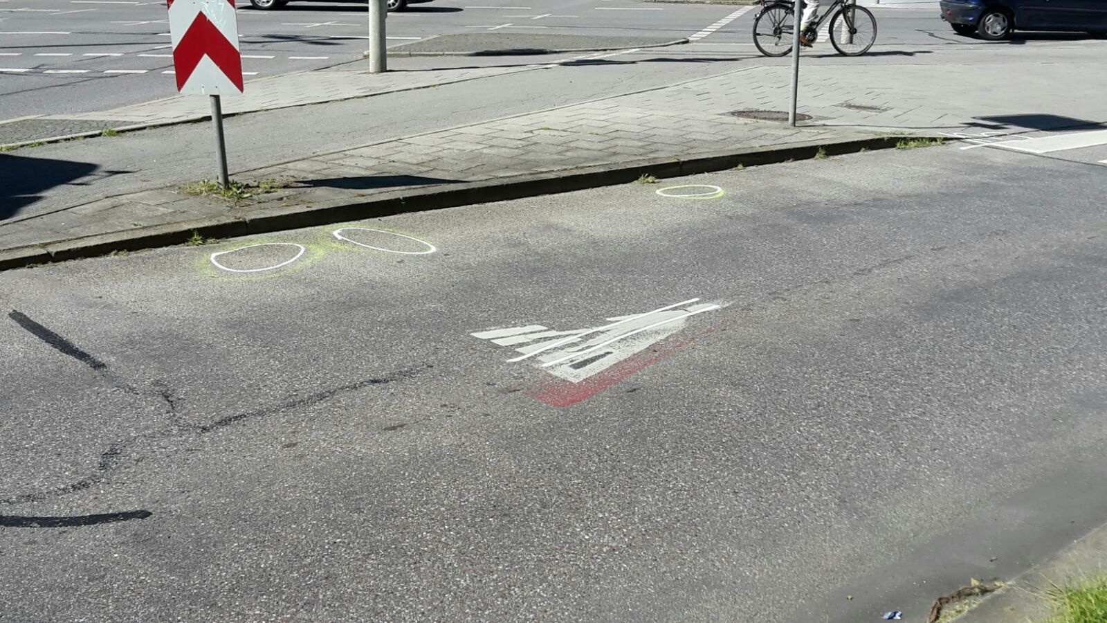 die Kreuzung an der Dachauer Straße, an der sich der Unfall ereignete, an dieser Kreuzung ereignete sich der Unfall