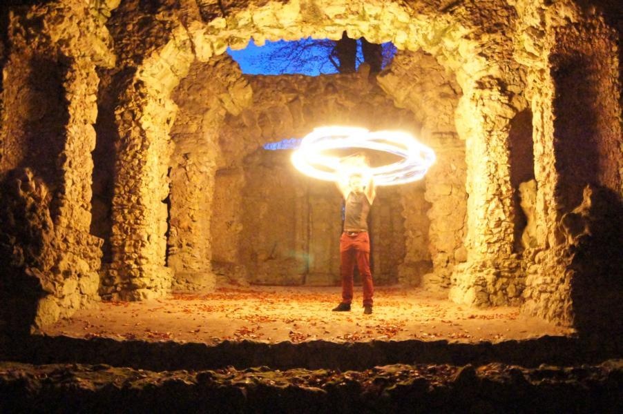 Der Feuerkünstler Tyrian., Foto: Sebastian Maier