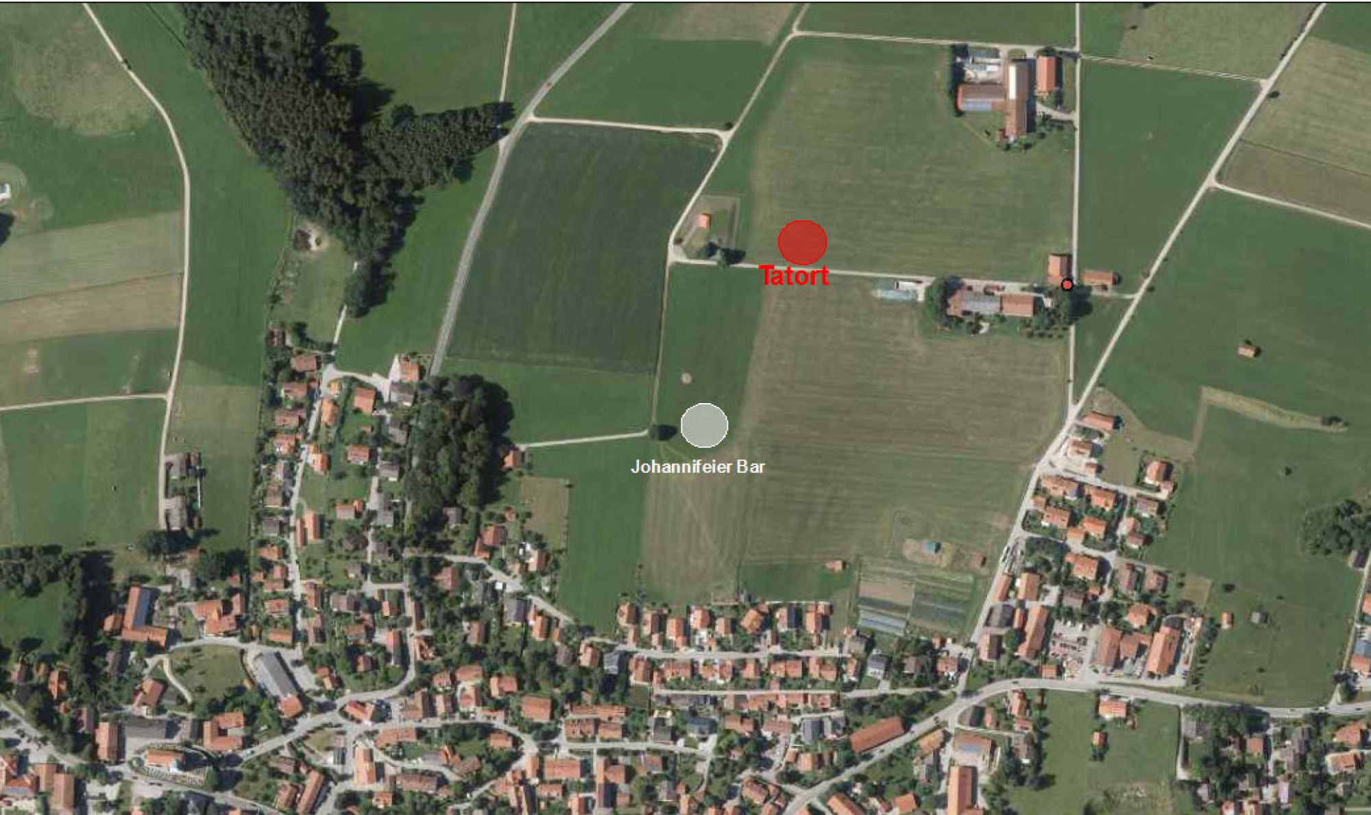 Tatortkarte einer versuchten Vergewaltigung, Hier soll sich der Vorfall laut Polizei ereignet haben.