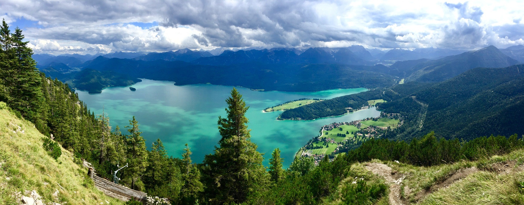Webcam-Blick vom Herzogstand auf den Walchensee